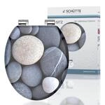 SCH&Uuml;TTE WC-Sitz Holzkern GREY STONES, Toilettensitz mit Absenkautomatik,...