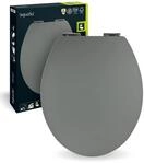 aquaSu&reg; WC-Sitz mit Absenkautomatik in grau | Stabiler Holzkern Toilettendeckel 