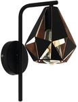 EGLO Wandlampe Carlton 4, 1 flammige Vintage Wandleuchte, Material: Stahl |...