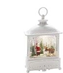 Konstsmide Wasserlaterne gro&szlig;, Weihnachtsmann mit Elch, Antique Weiss, mit...