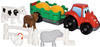 Ecoiffier - Abrick Bauernhof-Spielset, mit Traktor, Anhänger und Tieren,