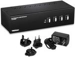 TRENDnet, TK-440DP, 4-Port Dual Display DisplayPort KVM-Switch mit Audio, 2-Port USB