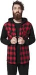 Urban Classics Herren Regular Fit Freizeit Hemd Hooded Checked Flanell Sweat...