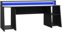 FORTE TEZAUR Gaming Schreibtisch, Holzwerkstoff, Schwarz matt, (B/H/T) 200 / 91,1 /