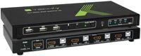 Techly IDATA-KVM-HDMI4U 4 Port KVM-Umschalter HDMI USB 3840 x 2160 Pixel schwarz