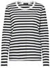 SELECTED FEMME Damen SLFSTANDARD LS Tee STR NOOS T-Shirt, Black/Stripes:Snow...