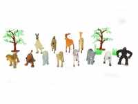 Jamara 460478 Tierspielset Wild Animals 3,5" 16-teilig-ideales Zubehör für...