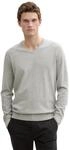 TOM TAILOR Herren 1012820 Basic Strickpullover Mit V-Ausschnitt, 14427 - Light Soft