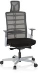 hjh OFFICE 640410 Profi B&uuml;rostuhl SKARIF Stoff Schwarz/Grau/Wei&szlig; ergonomischer