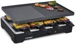 Cloer 6446 Raclettegrill mit 8 Pf&auml;nnchen, Aluminium Druckguss Platte