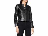 Selected Femme Damen SLFIBI Leather Jacket B NOOS Lederjacke, Black, 36
