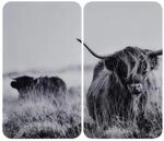 WENKO Herdabdeckplatte Universal Highland Mod. Cattle, 2er Set, Herdabdeckung...