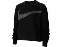 Nike Damen Dy Get Fit Fc C Pp1 Sprkl Langarmshirt, Black/Dk Smoke Grey, L