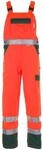 Planam 2028048 Warnschutz Latzhose, Orange/Gr&uuml;n, Gr&ouml;&szlig;e 48