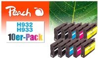 Peach H932/933 10er-Pack Druckerpatronen (4xBK, 2xC, 2xM, 2xY) ersetzt HP No. 932,