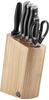 BALLARINI Savuto Nero Messerblock, 7-tlg., Holzblock hell, Messer und Schere aus