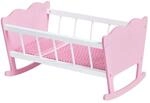 PINOLINO Puppenwiege Jasmin, Set 4-tlg - rosa & wei&szlig;, inkl. Bettzeug Kleine...