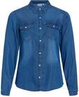 Vila Damen Vibista Denim Shirt/Su-noos, Dark Blue Denim, XS