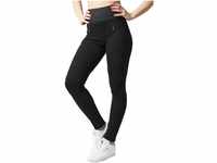 Urban Classics Damen Leggings Interlock High Waist Sportleggings, Schwarz, XS