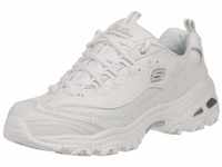 Skechers Damen D'lites Fresh Start Sneaker, White Leather Mesh Silver Trim L,...