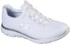 Skechers Damen 12980 Sneaker, White Mesh Silver Trim, 40 EU