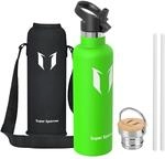 Sparrow Edelstahl Trinkflasche- 0.5L/0.75L/1L- Thermosflasche mit Strohhalm 