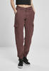 Urban Classics Damen Ladies High Waist Cargo Pants Hose, Cherry, 27