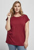 Urban Classics Damen Ladies Organic Extended Shoulder Tee T Shirt, Burgundy, 3XL