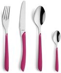 Kuppels PRISMA Besteck Set 24-tlg, 6 Personen, Himbeerrot, 18/0 Edelstahl 