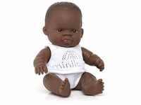 Miniland 31123 - Baby (afrikanischer Junge) 21 cm