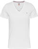 Tommy Jeans Damen T-Shirt Kurzarm TJW Skinny V-Ausschnitt, Weiß (White), XS
