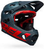 Bell Bike Unisex – Erwachsene SUPER DH Spherical Helme, Prime Matte Blue/Crimson, S