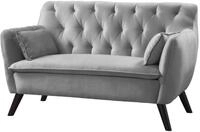 Atlantic Home Collection Sofa Janna, 2 Sitzer, Samt, Silber grau, 137x76x79 cm