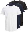 JACK & JONES Men's Jjenoa Tee Ss Crew Neck 3pk Mp T-Shirt (Pack of 3)