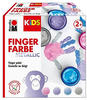 Marabu 0303000000084 - Kids Fingerfarbe Set mit 4 Metallic Farben á 100 ml,...
