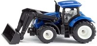 Siku 1396, New Holland Traktor mit Frontlader, Metall/Kunststoff, Blau/Schwarz,