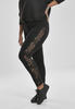 Urban Classics Damen Ladies Lace Striped Yoga-Hose Leggings, Schwarz (Black...