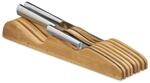 Relaxdays, flach, HxBxT: 5 x 9,5 x 40 cm, natur Messerblock Schublade, liegend,