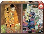 Educa - Puzzle 1000 Teile f&uuml;r Erwachsene | Klimt, 2x1000 Teile Puzzle f&uuml;r