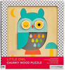 Petit Collage PTC318 Chunky Wooden Tray Owl Puzzle, Multi