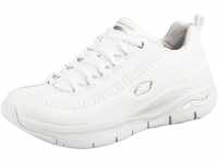Skechers Damen Arch Fit Citi Drive Sneakers, White Leather Silver White Trim, 41 EU