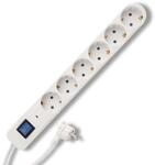 REV Steckdosenleiste Ice - Mehrfachsteckdose 6-Fach mit Schalter & &Uuml;SS, 3680W, 1,4m,