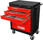 KS Tools 897.7215 Ecoline schwarz/rot Werkstattwagen mit 7 Schubladen und 215