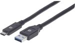 Manhattan 354981 USB 3.1 Typ C Gen1-Kabel Typ C-Stecker auf Typ A-Stecker 5...