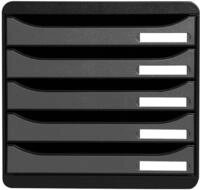 Exacompta 309738D Premium Ablagebox mit 5 Schubladen f&uuml;r DIN A4+ Dokumente.
