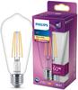 Philips LED Classic E27 Lampe, 60 W, Tropfenform, klar, warmweiß