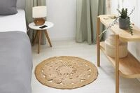 -LUXOR- living Teppich Balo, runder Wendeteppich,Natur, Gr&ouml;&szlig;e: &Oslash; 120 cm | 99...