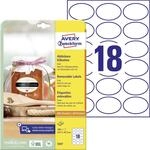 AVERY Zweckform 180 Flaschenetiketten selbstklebend (63, 5x42, 3 mm, Oval, Aufkleber
