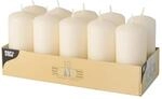 10 Stumpenkerzen &Oslash; 40 mm 90 mm creme Blockkerzen Kerzen