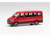 herpa 095846 Volkswagen VW Crafter Bus Flachdach, rot in Miniatur zum Basteln...